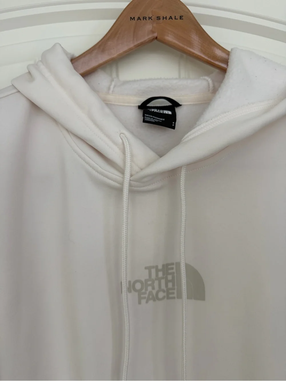 The North Face Men's Off-White Hoodie with Center Logo